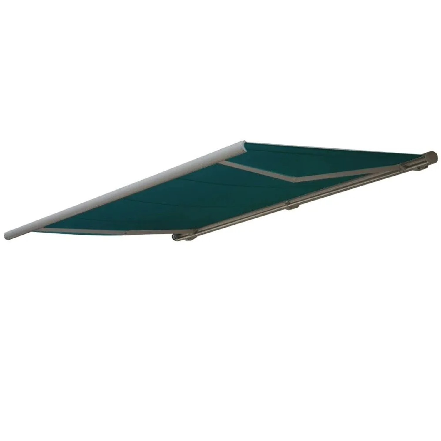 MCW Elektrische Kassettenmarkise H122 4x3m Polyester Blau-grün Rahmen Grau