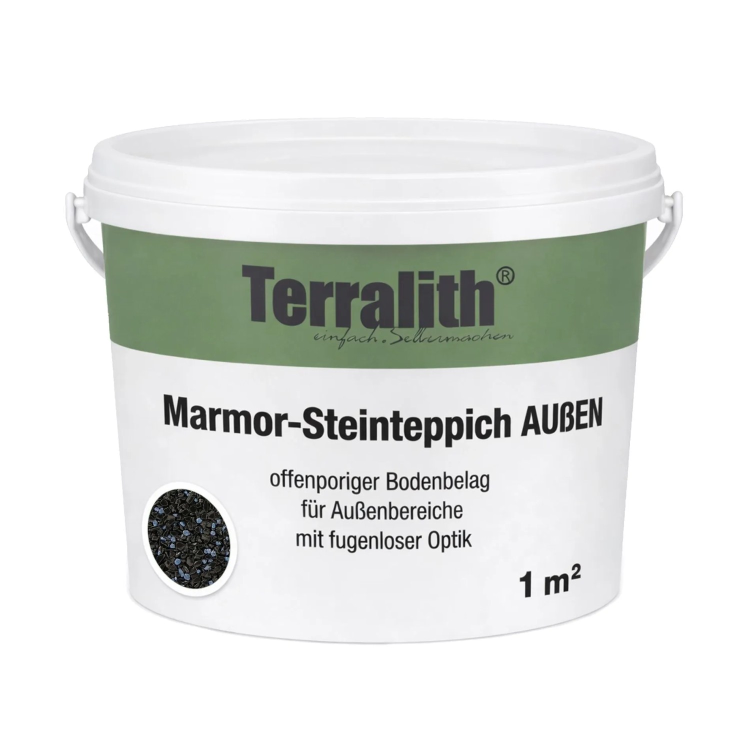 Terralith Metallic Steinteppich Metallic Mix 501 für 1 m² Außen Mittel 4-6 mm