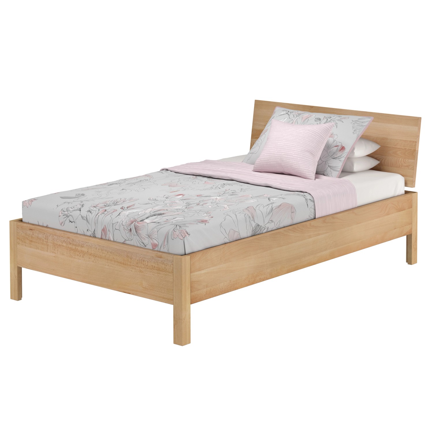 Erst-Holz Einzelbett Metallfrei 120 x 200 Massives Buchenholz Modell 93 Rollrost inkl.
