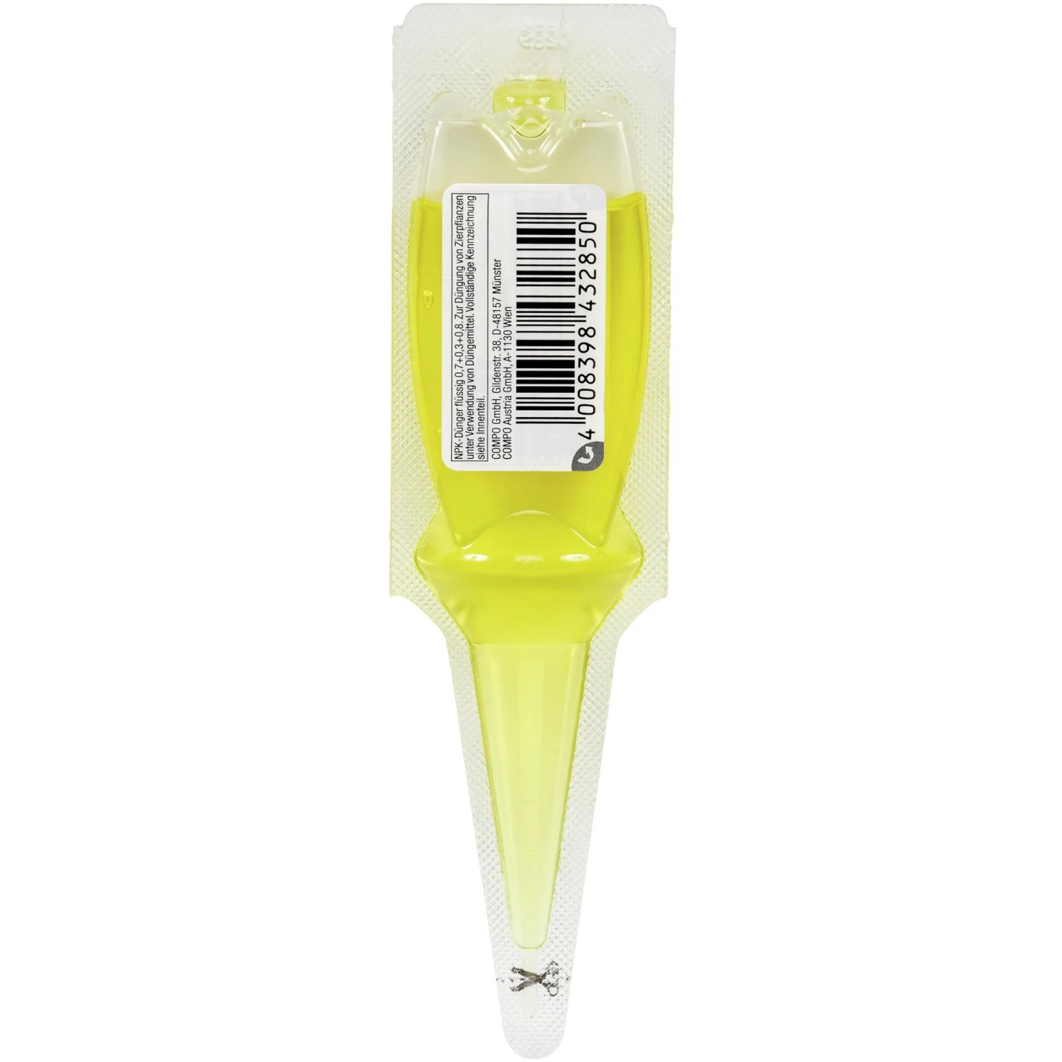 Compo Zitruspflanzen Aufbaukur, 30ml, gelbe Flüssigkeit in Plastikverpackung.