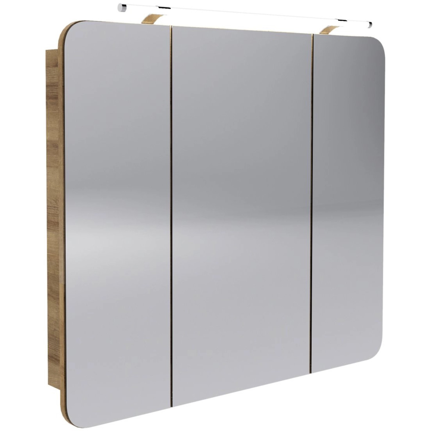 Fackelmann Spiegelschrank Einzelartikel Asteiche 90 cm mit Softclose Türen