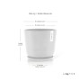 Ecopots Oslo Pflanztopf, 25 cm, weiß, mit Untersetzer. Ideal für Innen- und Außenbereich.