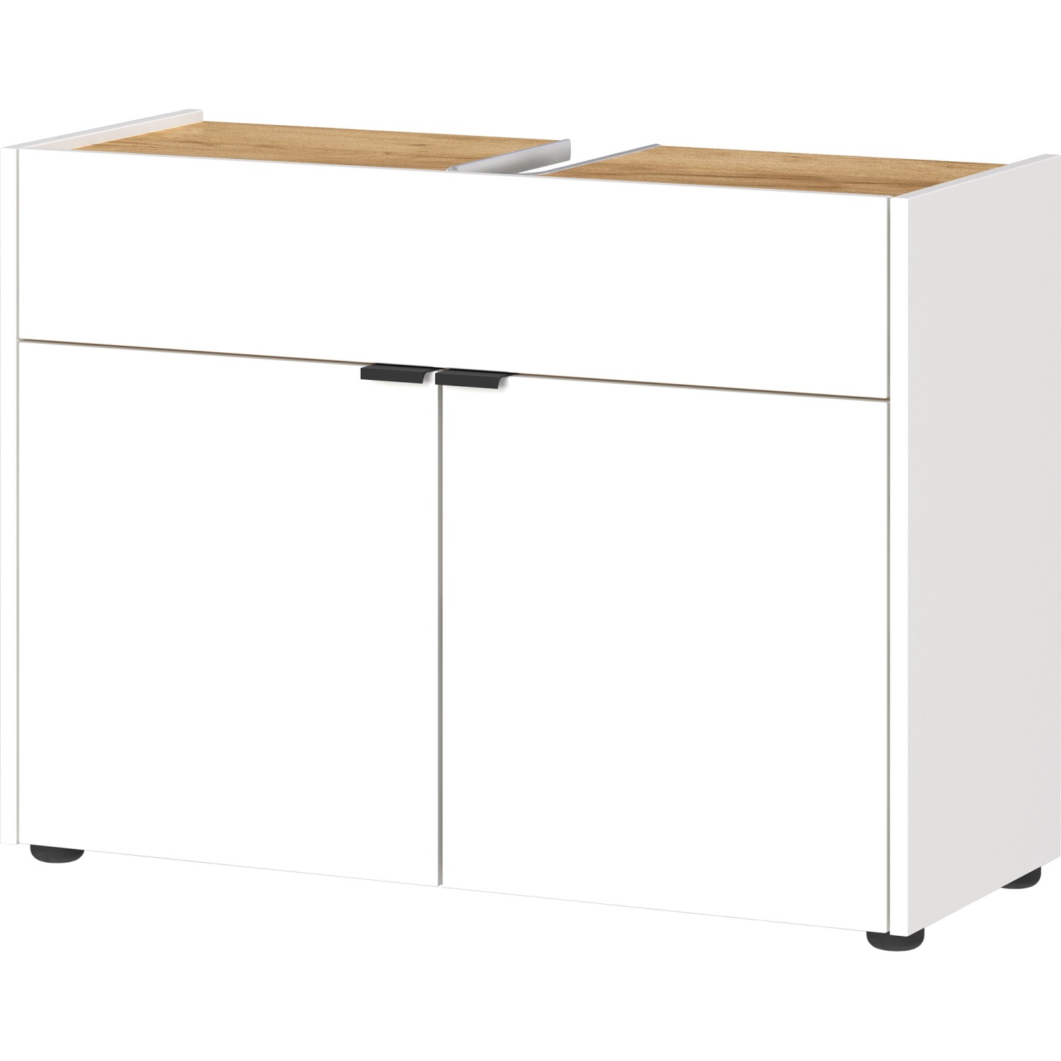 Thumbnail - Germania Waschbeckenunterschrank Forano 4497 Eiche Weiß 80 cm x 60 cm x 34 cm