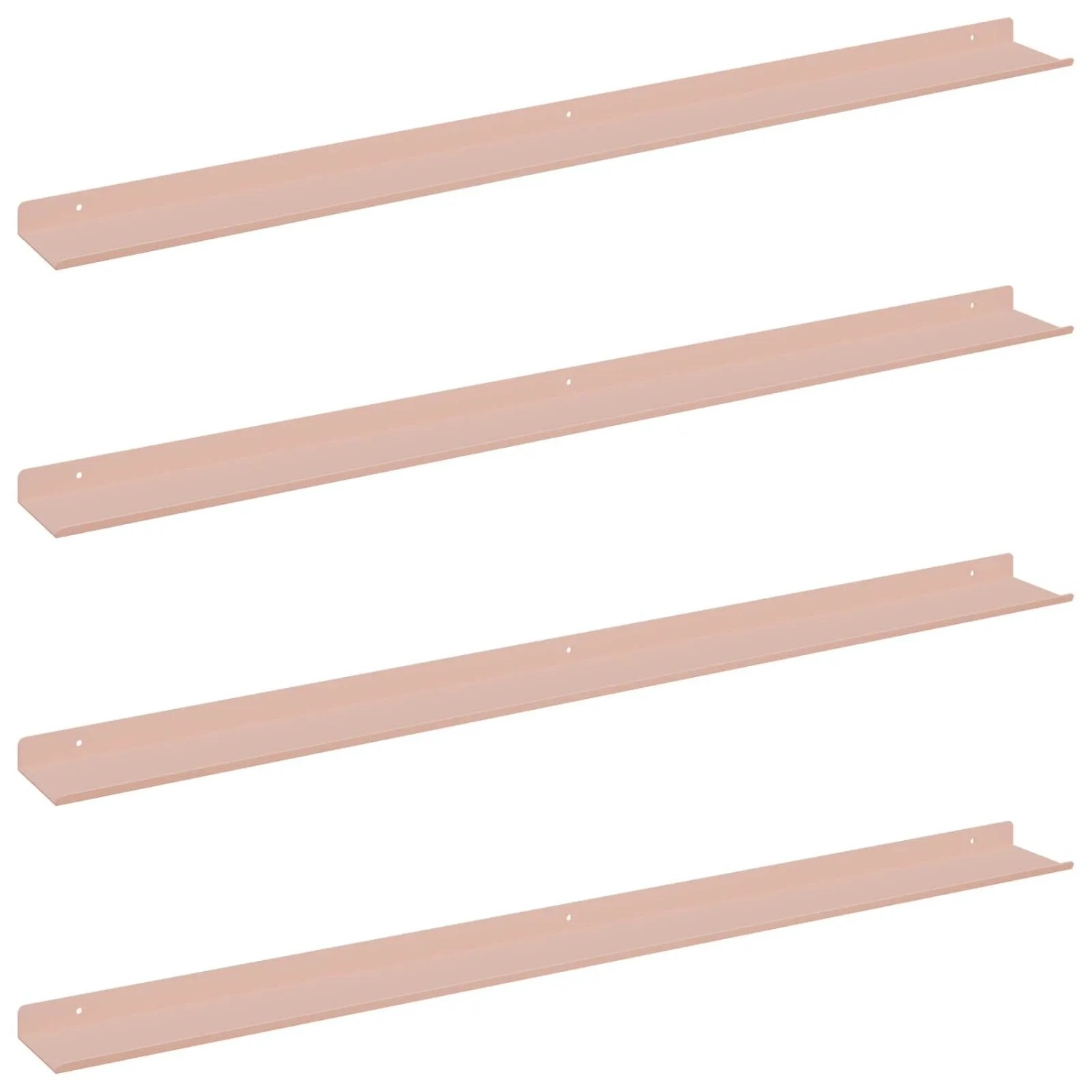 vidaXL Schwebendes Regal 4 Stk Rosa 100 x 9 x 2,5 cm Stahl 8003987