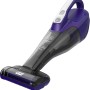 Black+Decker Akku-Handstaubsauger Pet DVB315JP mit Tierhaarbürste in Lila und Grau.