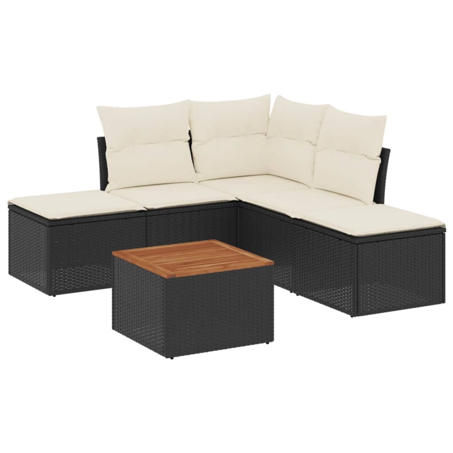 vidaXL 6-tlg Garten-Sofagarnitur mit Kissen Schwarz Poly Rattan Modell 93 günstig online kaufen