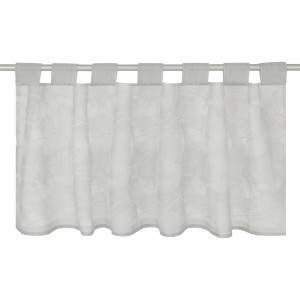 Graue Bistrogardine Angie 45x120 cm mit Schlaufen für Küchenfenster.