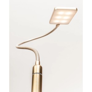 Dimmbare LED Bettleuchte im 2er Set mit flexiblem Schwanenhals in Messing Matt für angenehmes Leselicht.
