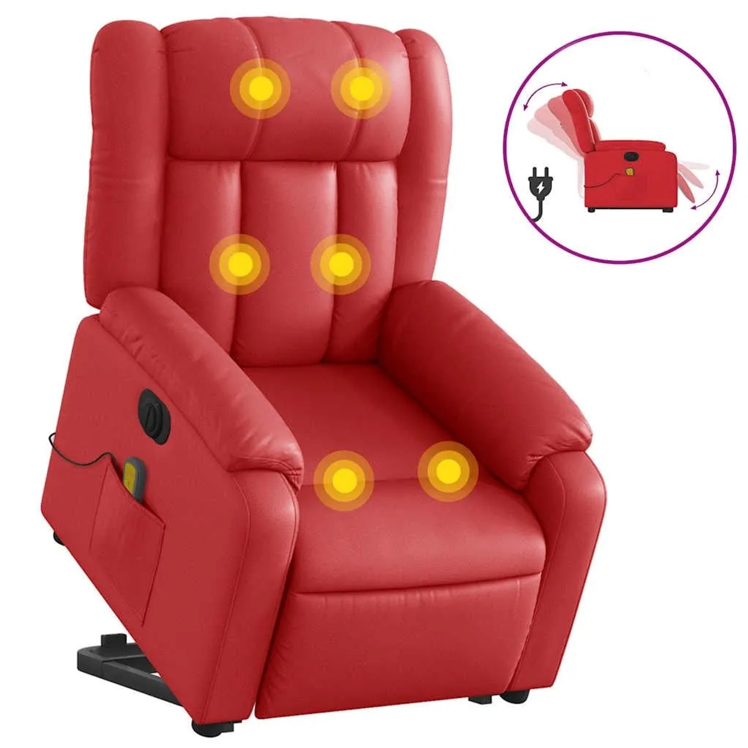 vidaXL Massagesessel mit Aufstehhilfe Elektrisch Rot Kunstleder 3205290 günstig online kaufen