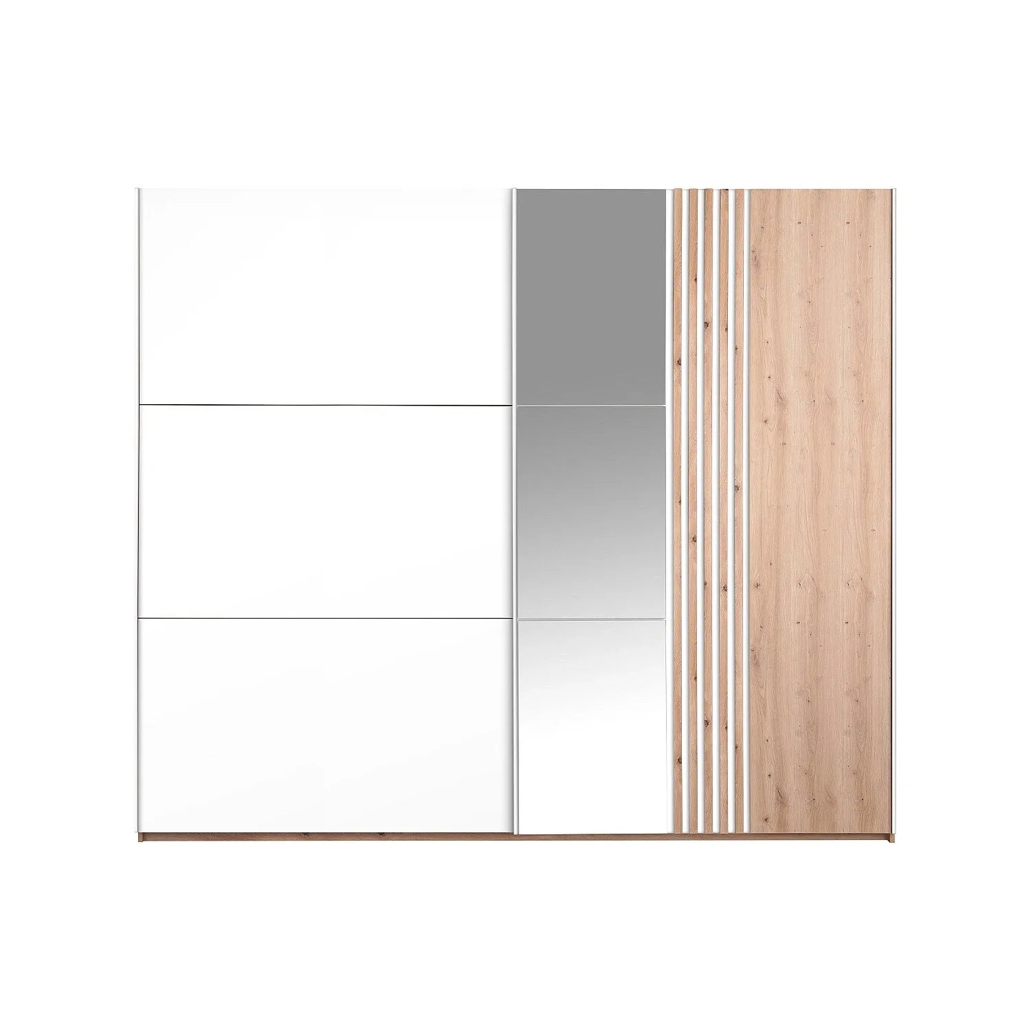 Vente-unique Kleiderschrank Adosila Naturfarben Hell  Weiß 250 cm