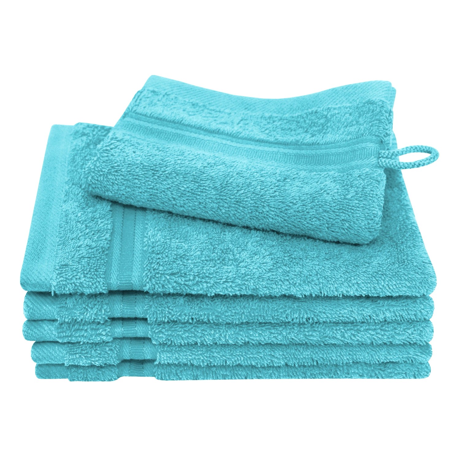 Dyckhoff Waschhandschuhset Siena Aqua 16 x 21 cm 6-tlg.