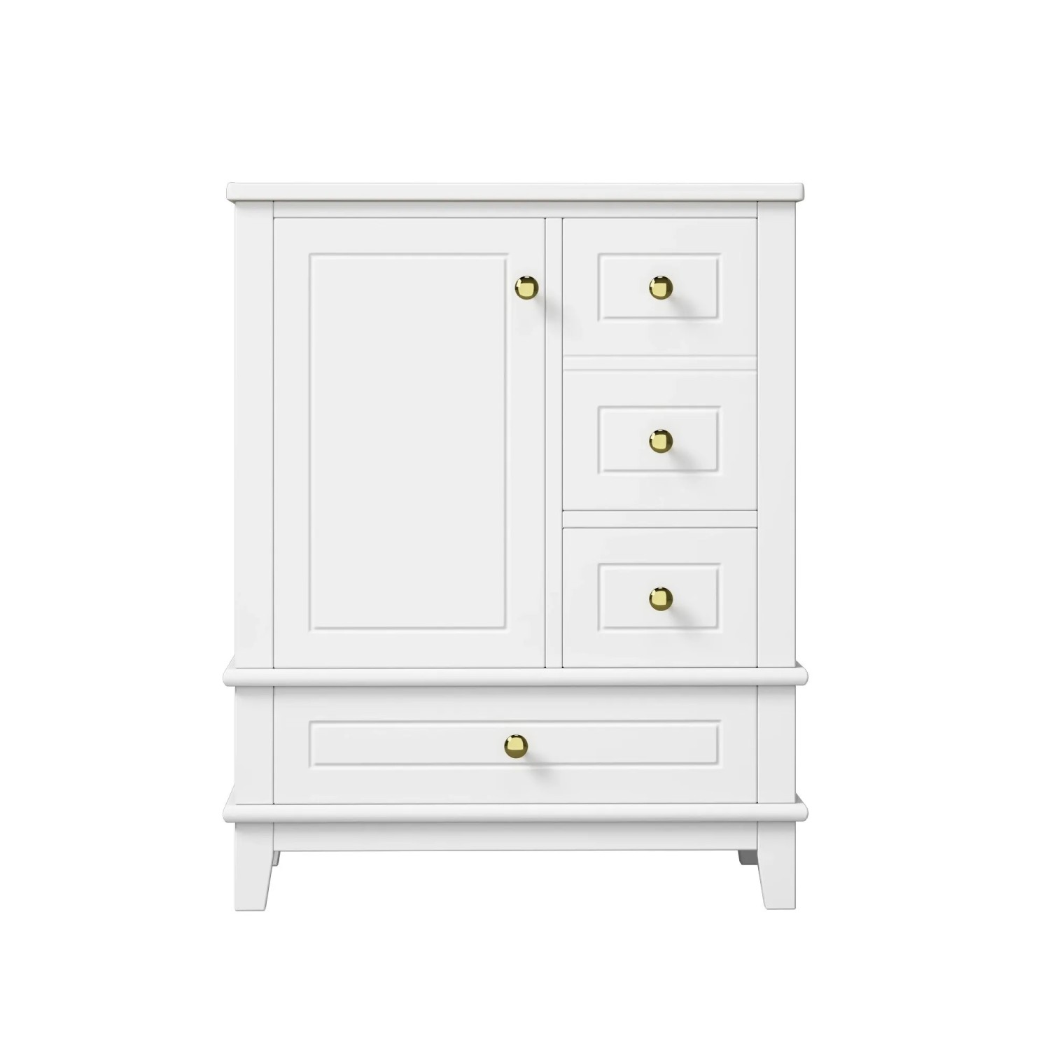 Merax Badschrank 61cm Weiß 3 Schubladen Stauraum Waschbecken