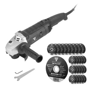 STAHLWERK Winkelschleifer 1600W mit 25 Trennscheiben (125mm) im Set.