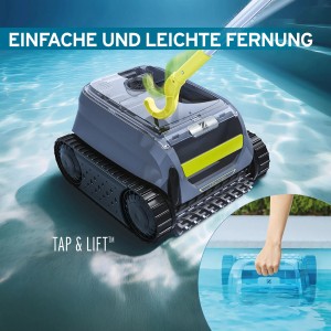 Zodiac OF4220 IQ Poolroboter in Grau mit Tap&Lift Funktion zur einfachen Entnahme.