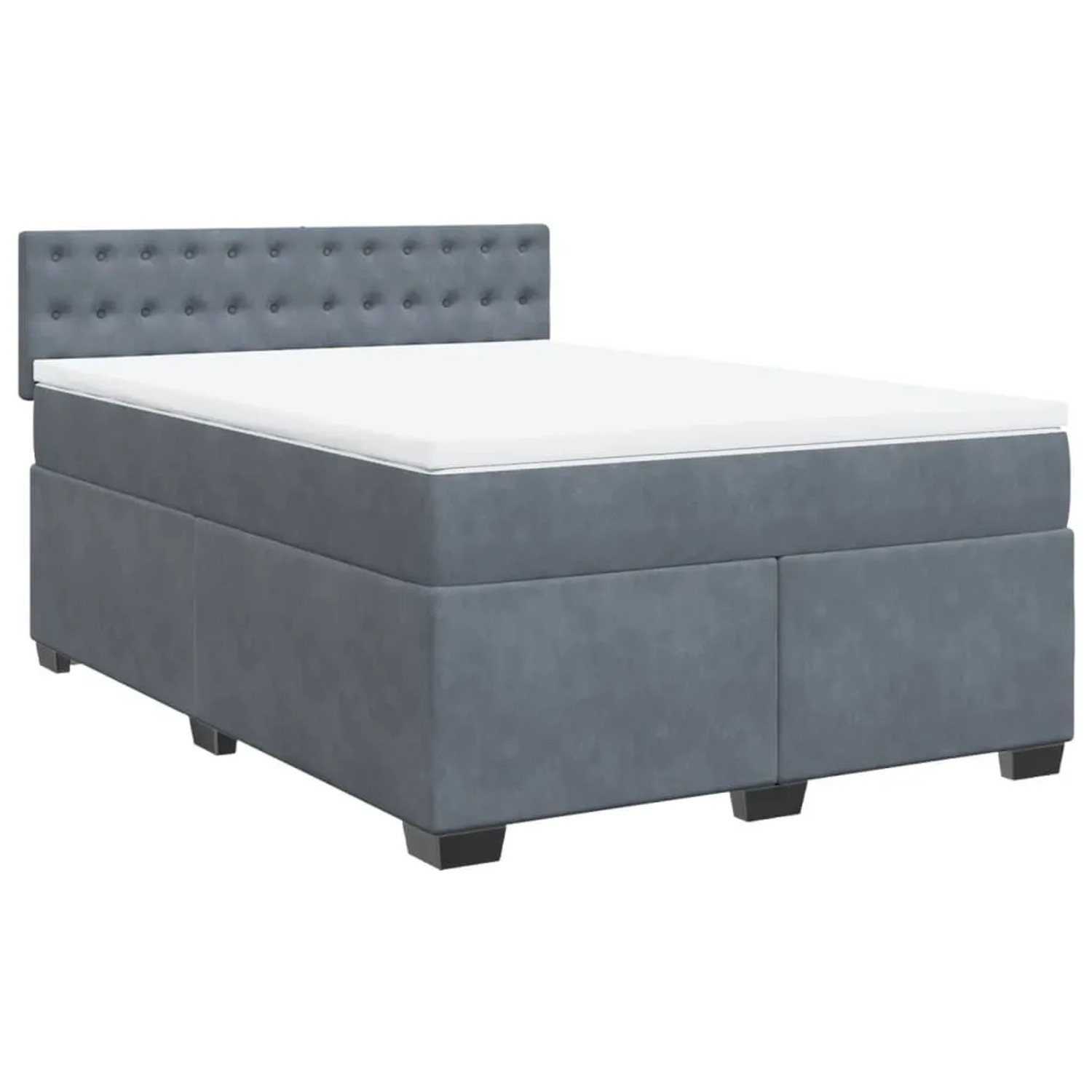 vidaXL Boxspringbett mit Matratze Dunkelgrau 140x190 cm Samt 3286319 günstig online kaufen