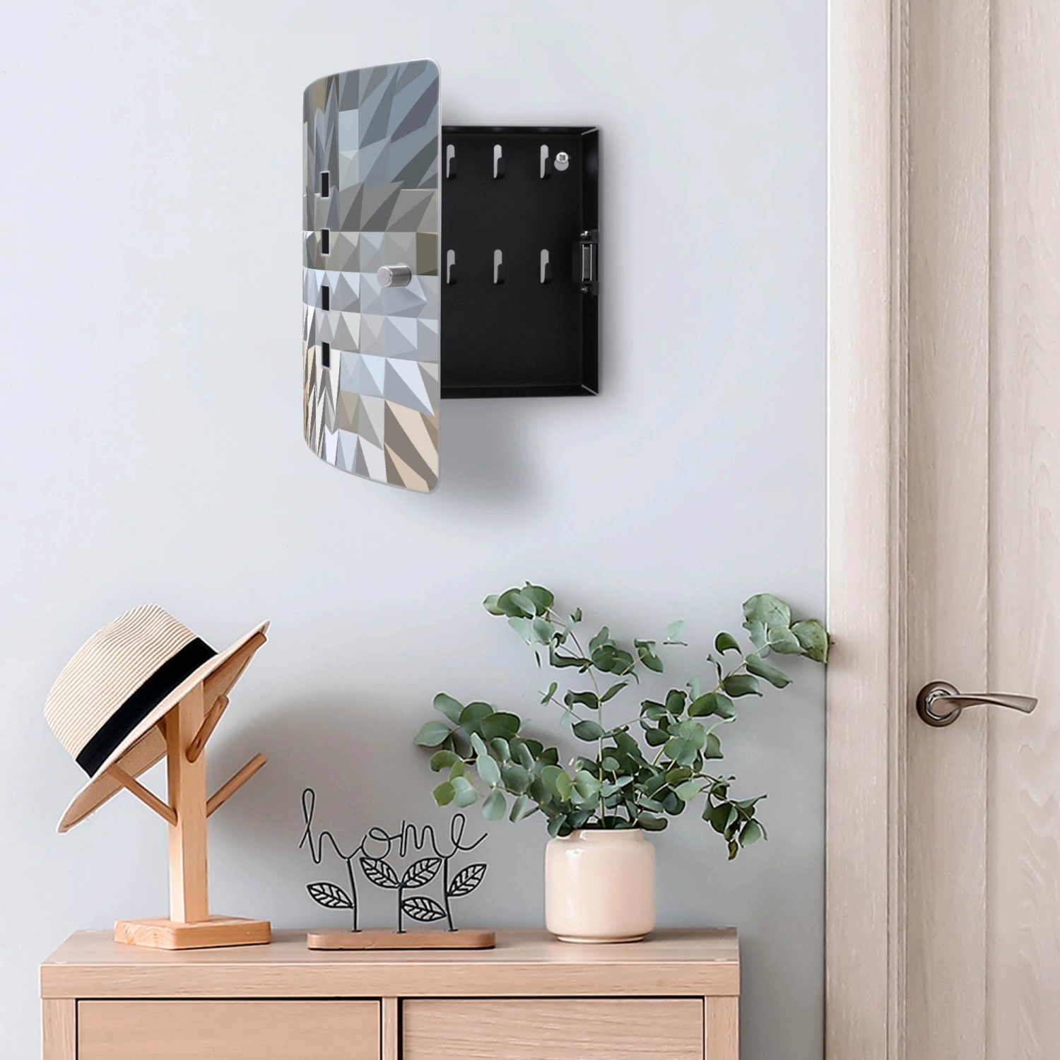 Offener Banjado Design Schlüsselkasten aus Edelstahl mit Dornen-Motiv, 24x21,5x7cm, für 10 Schlüssel.