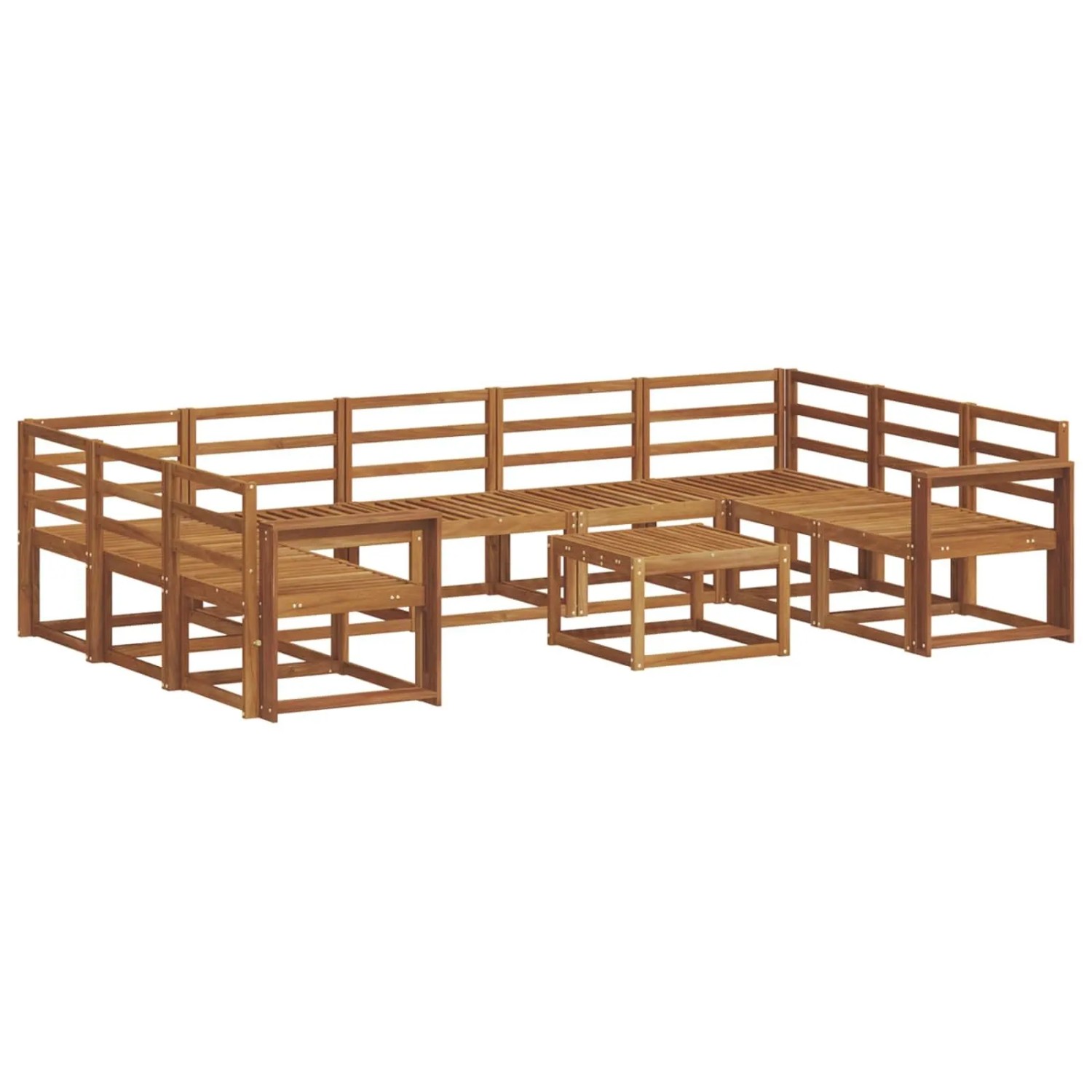 vidaXL Outdoor-Sofagarnitur 10-Tlg Natur Massivholz Akazie 3367022