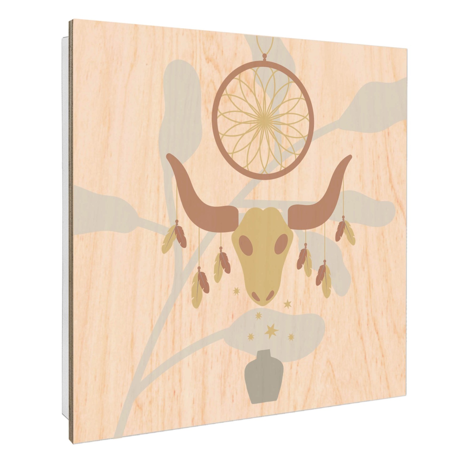 Banjado Schlüsselkasten mit Holzfront 30x30cm Weiß Scharnier Links 50 Haken günstig online kaufen