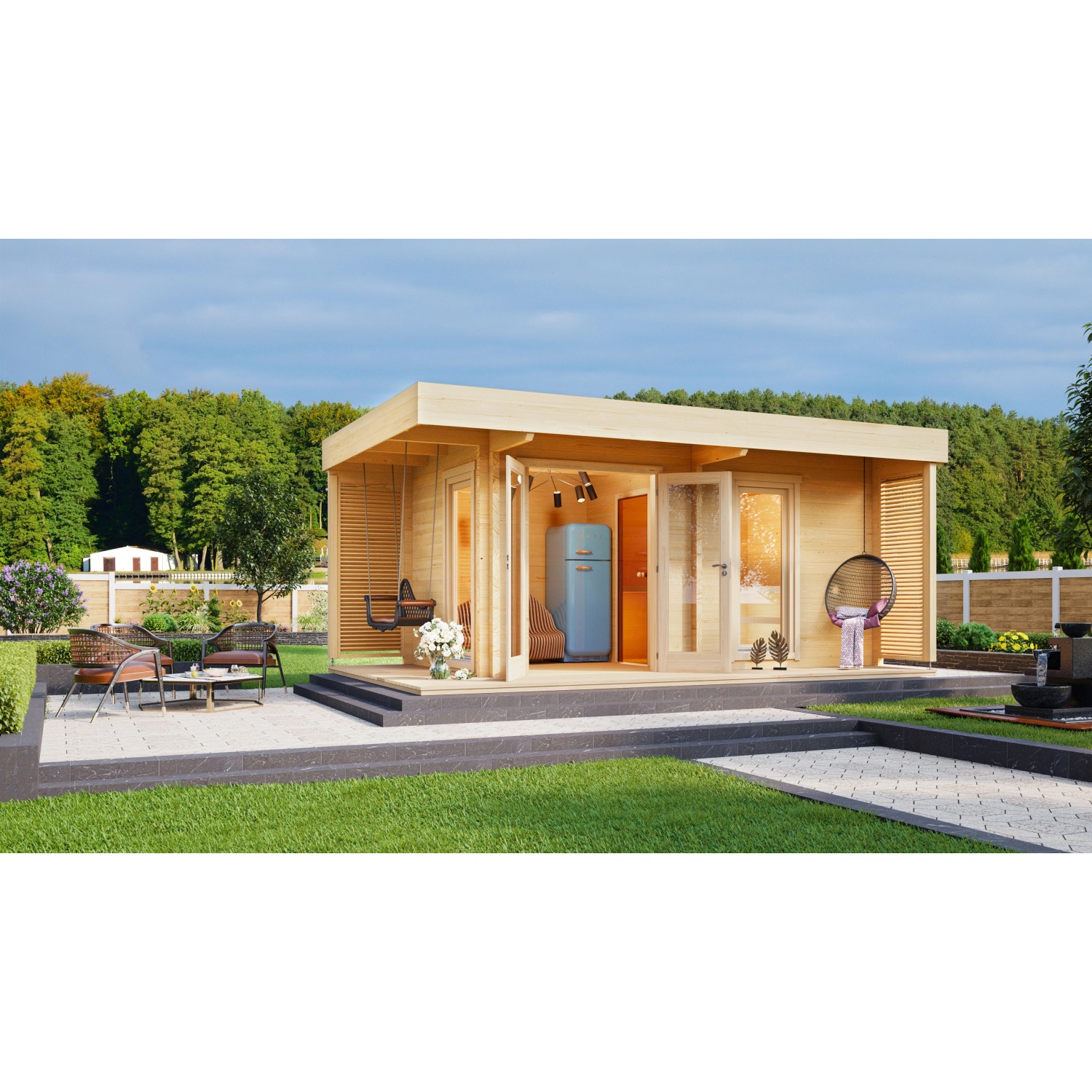 Fjordholz Saunahaus Modell Asta 90mm günstig online kaufen