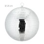 Silberne Discokugel mit vielen Glasfacetten, aufhängbar, Ø 25 cm. Ideal für Party-Deko und Lichteffekte.