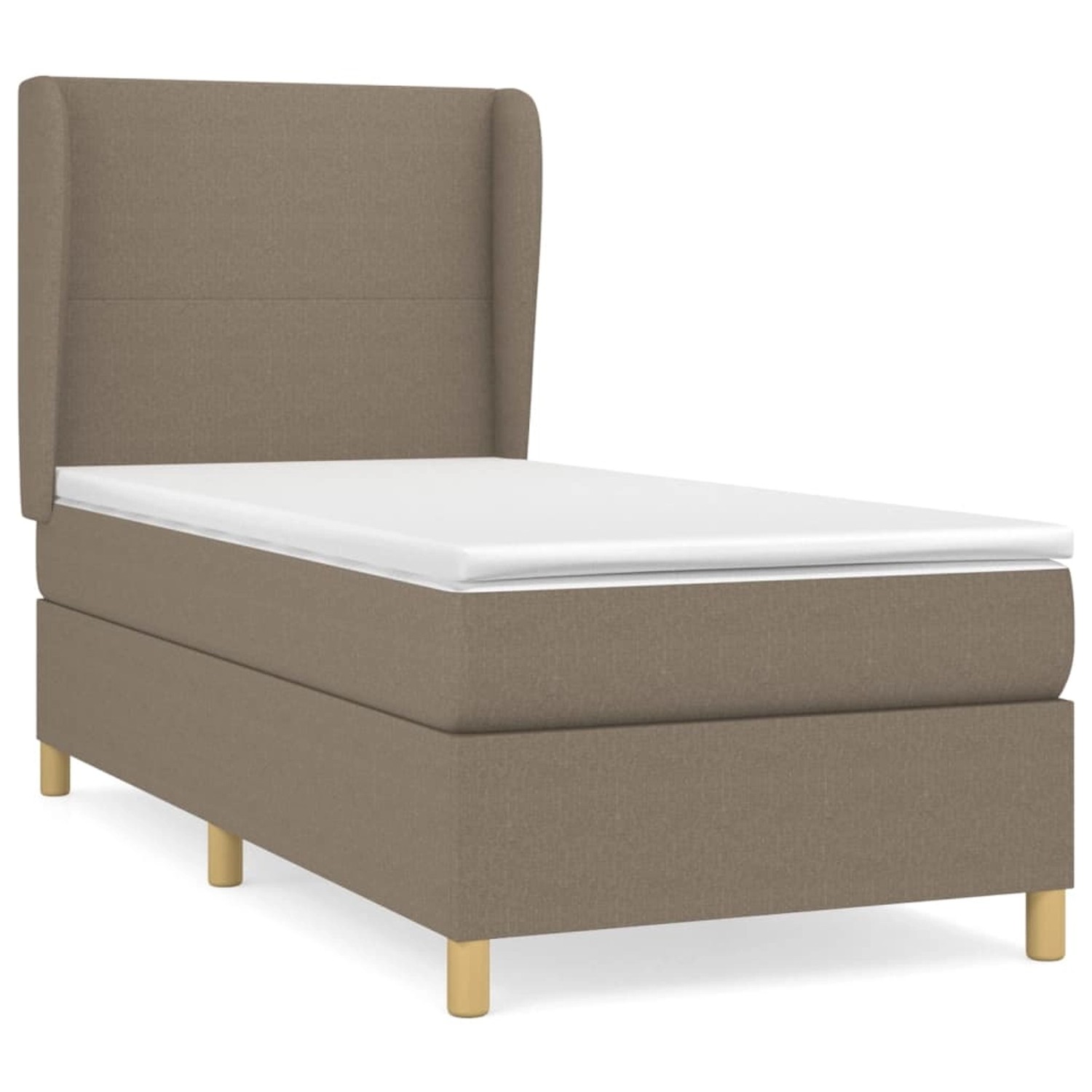 vidaXL Boxspringbett mit Matratze Taupe 100x200 cm Stoff1366895 günstig online kaufen