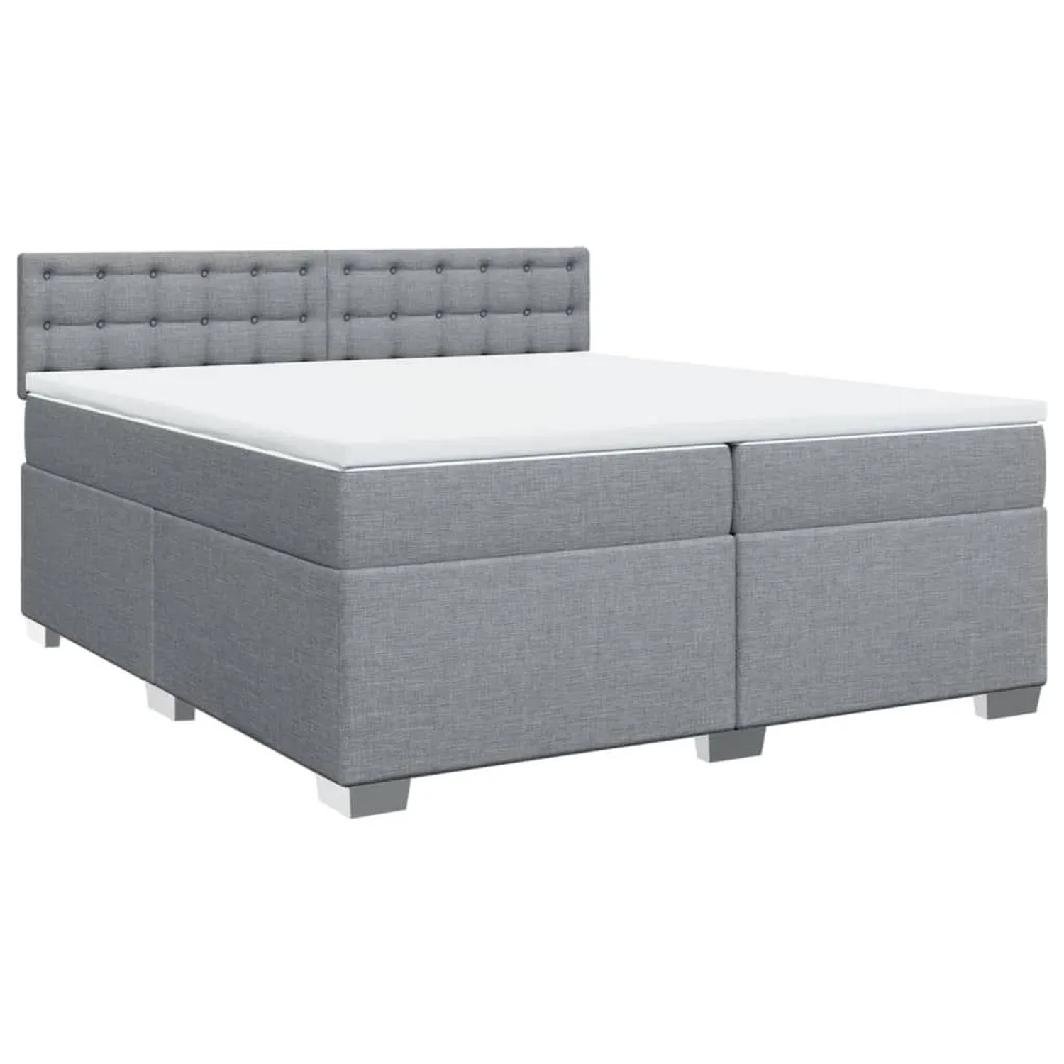 vidaXL Boxspringbett mit Matratze Hellgrau 200x200 cm Stoff 3286009 günstig online kaufen