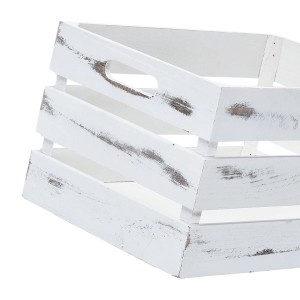 Weiße Zeller Aufbewahrungskiste aus Holz im Vintage-Stil, 35x24x20,5 cm.