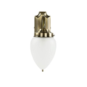 EASYLIGHT Wandleuchte im Jugendstil mit Zugschalter, Metall/Glas in Bronze.
