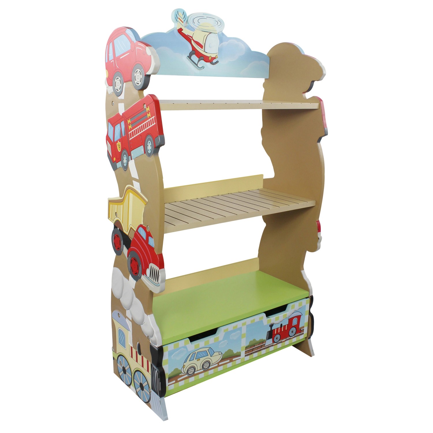 Teamson Kids Fantasy Fields Kinderbücherregal Transportation Holz