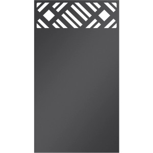 Eleo Sichtschutz Amato aus Metall in Anthrazit mit geometrischem Muster für den Garten.