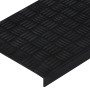 Schwarze Gummi Stufenmatte mit rutschfester Riffelblech-Struktur und Vorderkante für sicheren Halt auf Treppen.