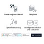 Funktionen der WiZ Elpas Sockelleuchte: Steuerung per App, Sprachsteuerung, Zeitpläne, intelligente Schalter.