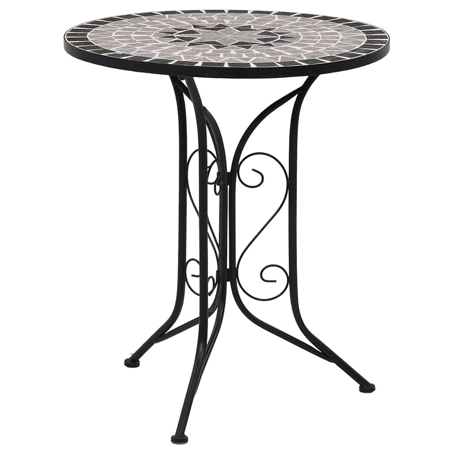 vidaXL Mosaik-Bistrotisch Grau 60 cm Keramik 46715