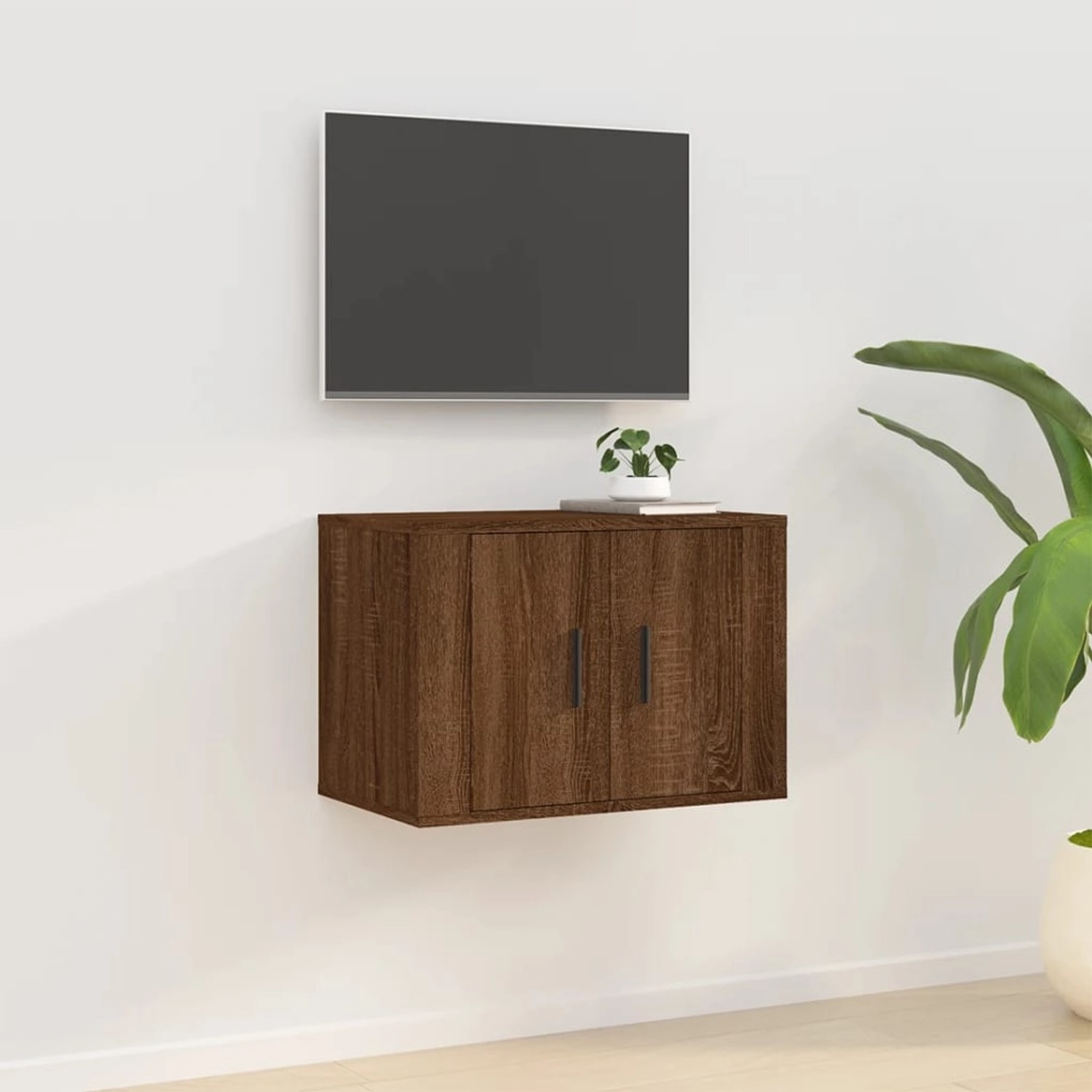 VidaXL TV-Wandschrank in Braun Eichen-Optik (57x34,5x40 cm) zur Wandmontage.