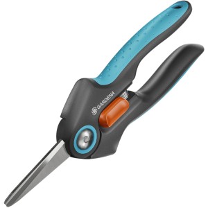 Gardena FreshCut Gartenschere mit Kräuterschildern, blau-grau, Edelstahklingen.