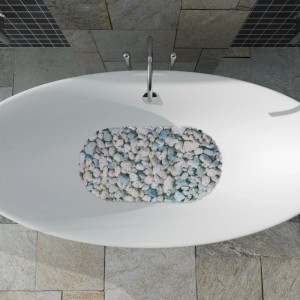 Rutschfeste Relaxdays Badewannenmatte in Steinoptik für mehr Sicherheit in der Badewanne.