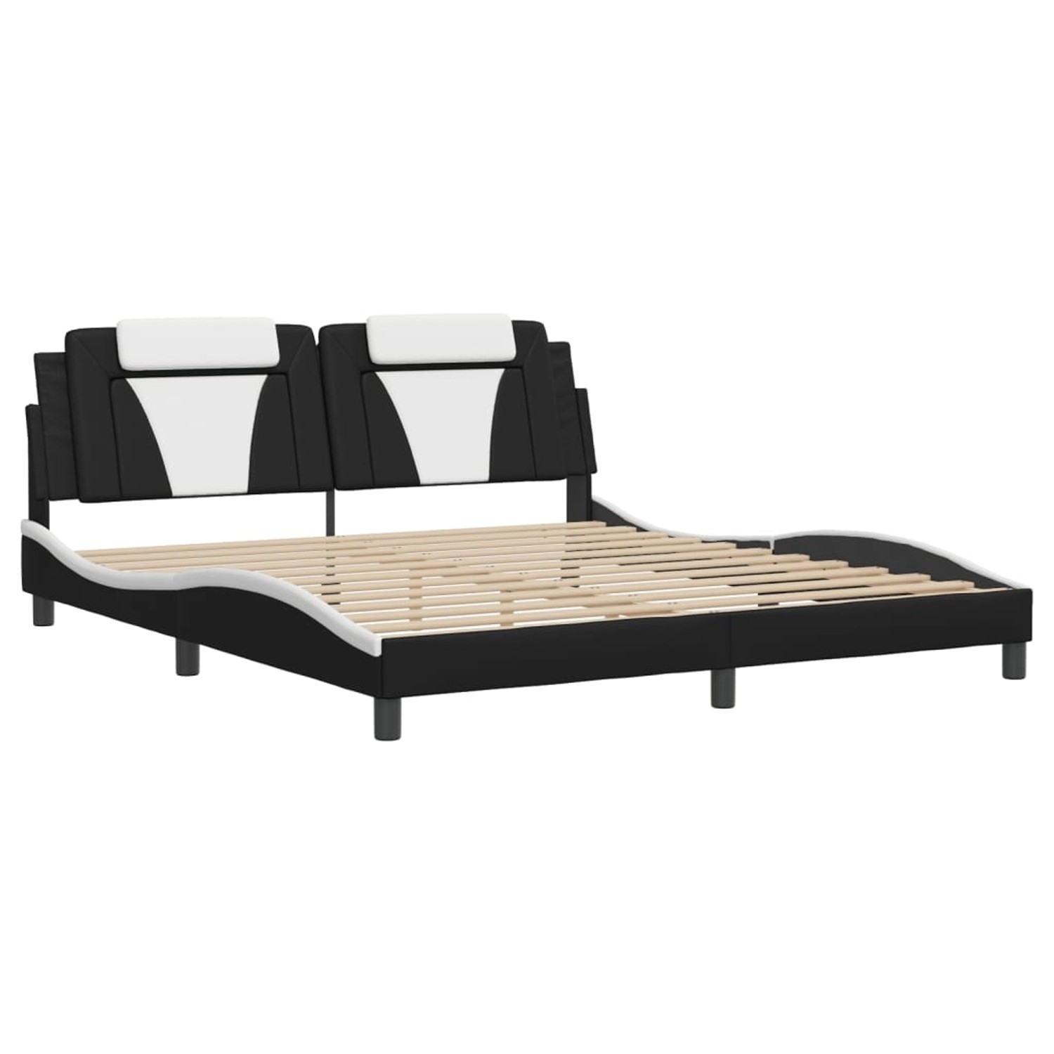 vidaXL Bettgestell Viana mit LED ohne Matratze Schwarz und Weiß 180x200 cm günstig online kaufen