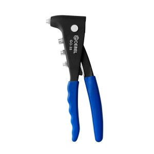 GOEBEL GO-55 Hand-Blindnietsetzgerät mit blauem Griff. Nietzange für Blindnieten.