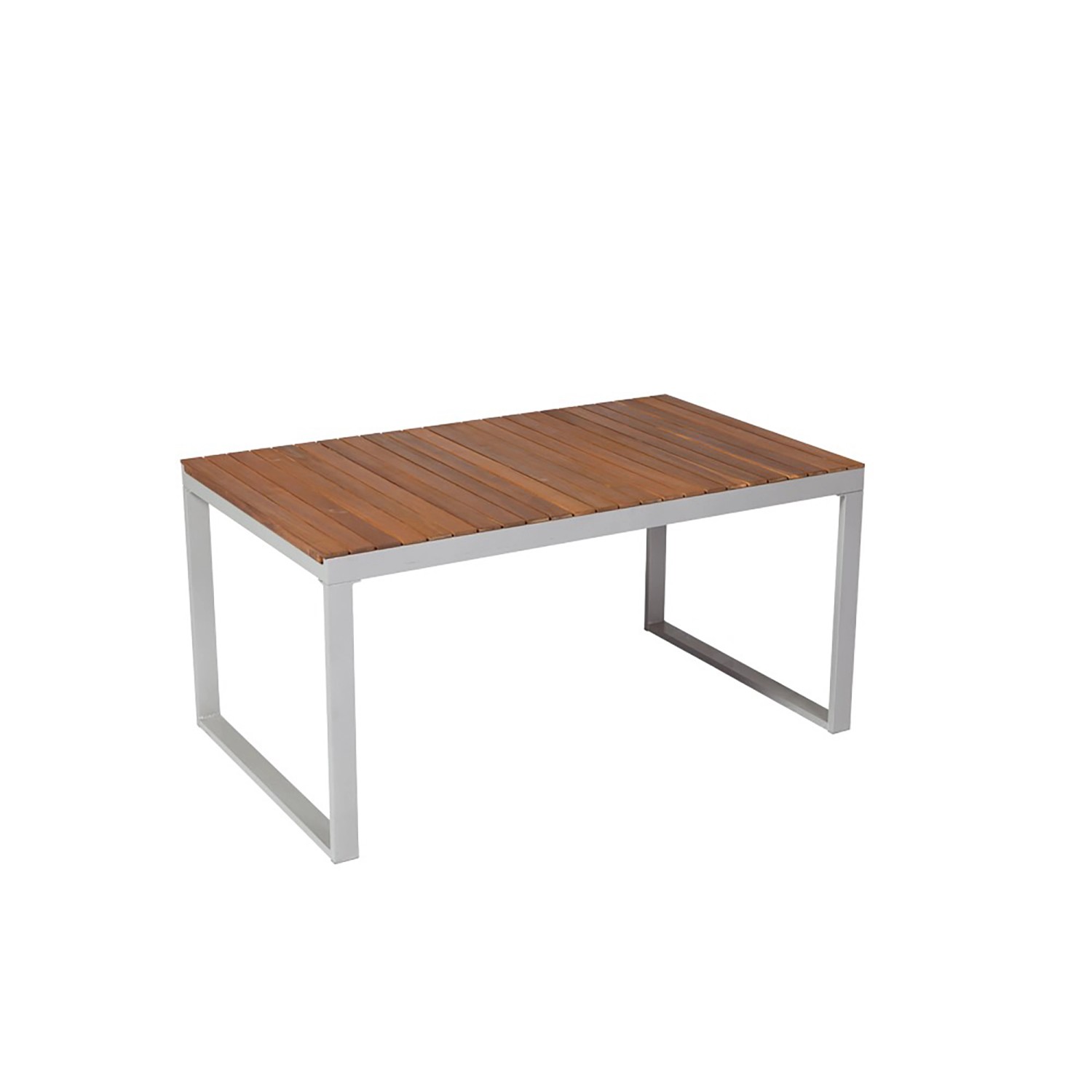 Ausziehbarer Gartentisch aus Akazienholz und Aluminium, Teil des Merxx Siena 5-tlg. Gartenmöbel-Sets.