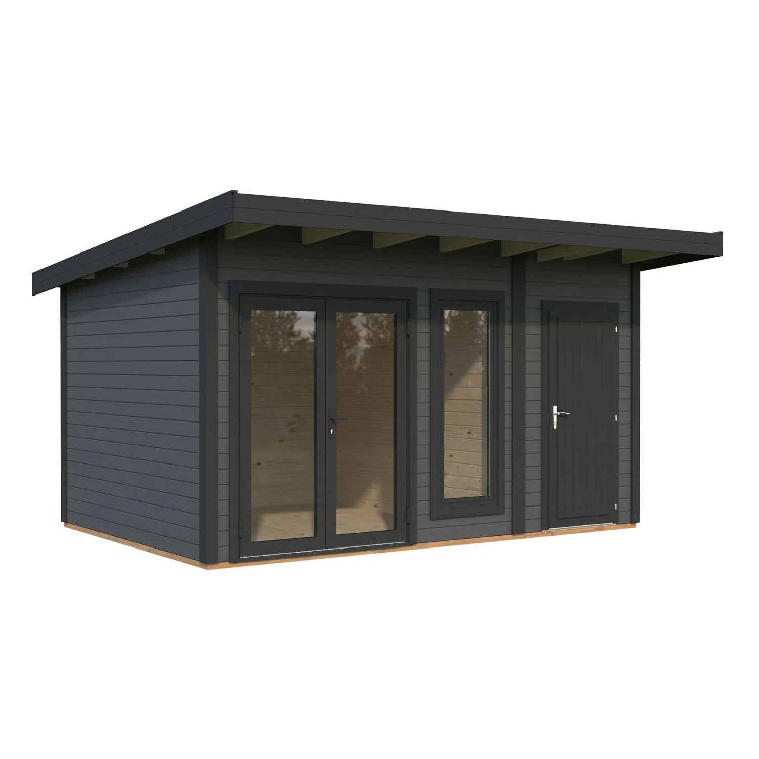 Palmako Holz-Gartenhaus Aurelia Pultdach Lackiert 436 cm x 300 cm 12,4 m²