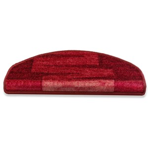 Halbrunde, rote Karat Stufenmatte Via Veneto, 23,5x65cm, für Treppen.