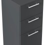 Posseik Midischrank, 75 cm, Grafit, mit 2 Schubladen und einer Tür mit Soft-Close Funktion.