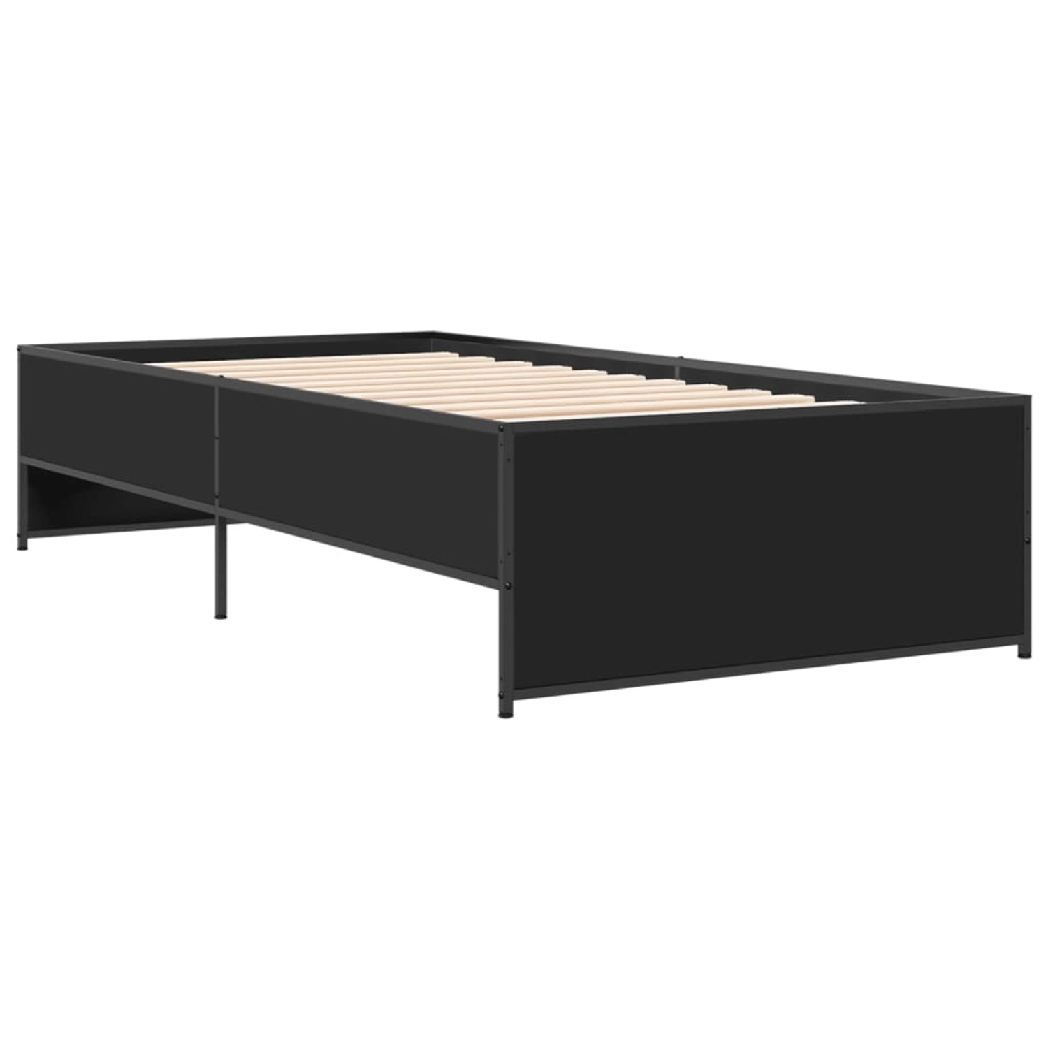 vidaXL Bettgestell Schwarz 100x200 cm Holzwerkstoff und Metall 845236 günstig online kaufen