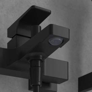 Villeroy & Boch Architectura Square Wannenarmatur in Matt Schwarz.