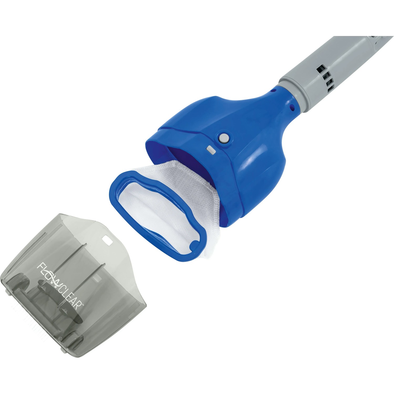 Bestway Flowclear AquaTec Poolsauger, kabellos mit Filter und Schmutzbehälter.