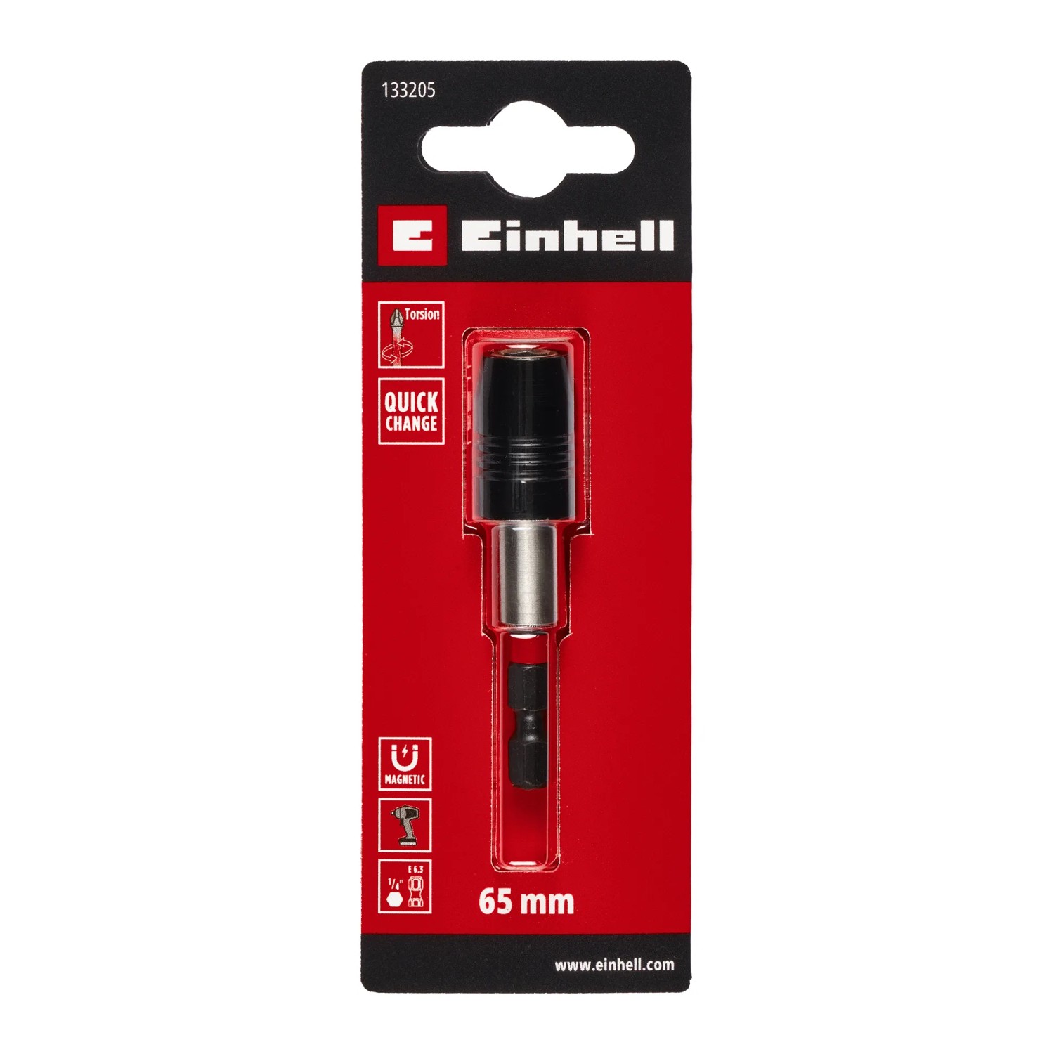 Einhell Impact Schnellwechselbithalter, 65 mm, für Schraubendreher und Akkuschrauber.