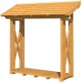 Skan Holz Holzunterstand Paul 1, naturbelassen, 240x88 cm. Kaminholzregal aus Douglasie mit Dach.