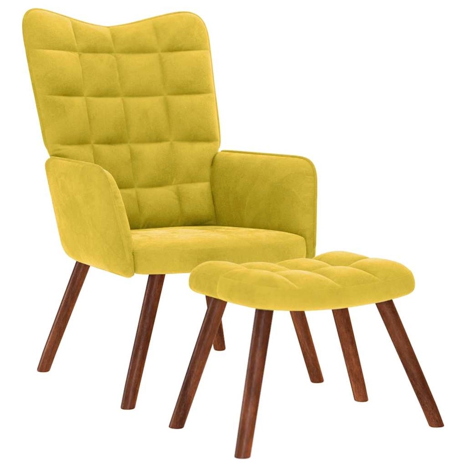 vidaXL Relaxsessel mit Hocker Gelb Samt 4016828 günstig online kaufen