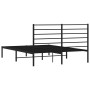Schwarzes vidaXL Bettgestell mit Kopfteil, Metall, 120x200 cm.