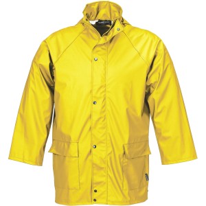 Gelbe Terraflex Arbeitsjacke, wind- und wasserdicht, Größe 3XL.